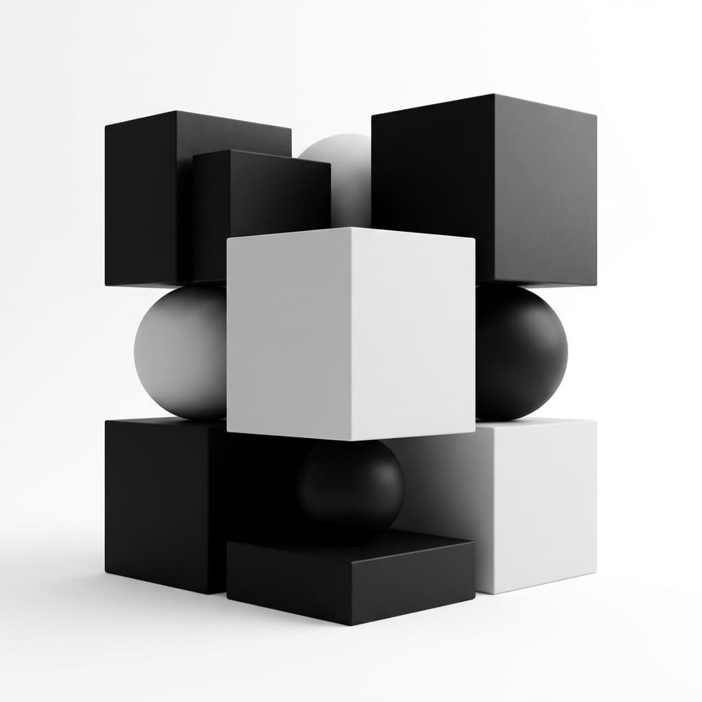 Abstract minimal geometric composition